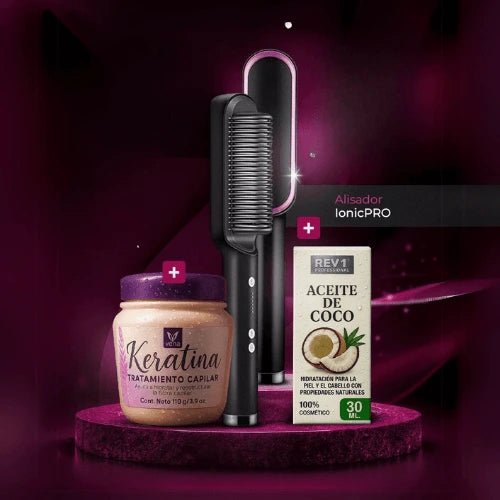Alisador Ionic Pro + Aceite de Coco + Tratamiento Keratina